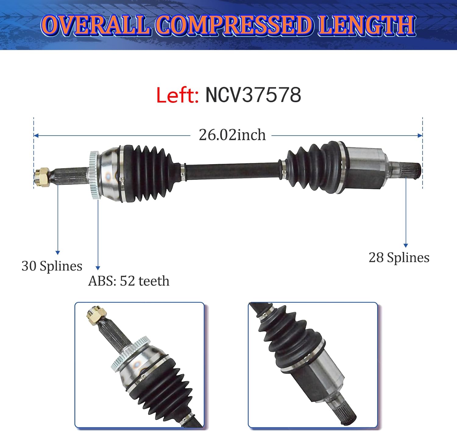 Maxfavor CV Axle Shaft Assembly fit for 2011-2013 Kia Sorento, 2010-2012 Hyundai Santa Fe 2.4L 3.5L V6 AWD FWD Automatic, Front Driver and Passenger Side