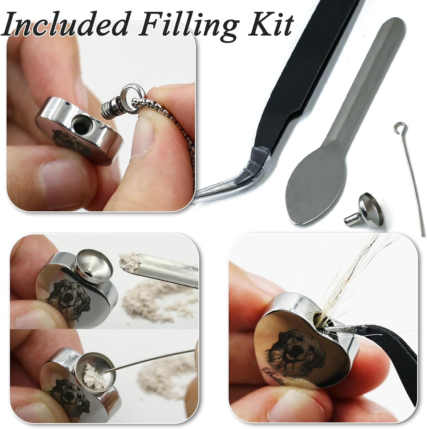 Engravable Pet Ashes Urn Necklace - Gold Memorial Cremation Jewelry for Dog or Cat, Stainless Steel Keepsake Pet Loss Gift for Women and Men - Image 3