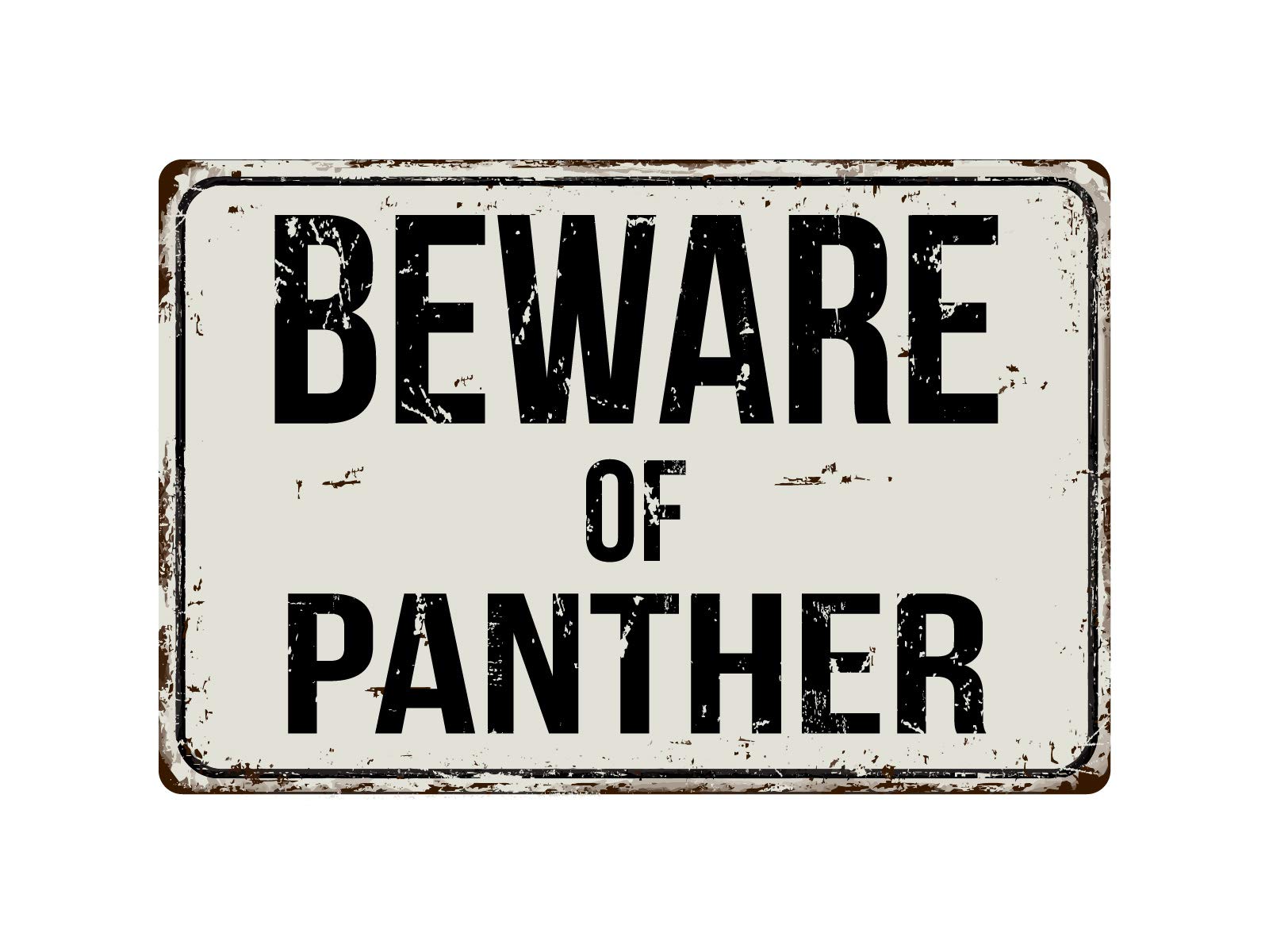 Deerts Vintage Metallschild 'Beware Of Panther' – 20,3 X 30,5 Cm, Aluminium, Wetterfest