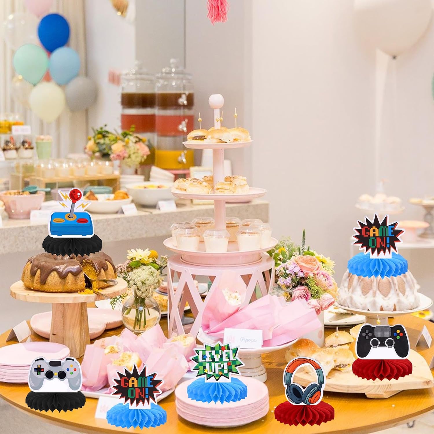 9 Pezzi Centrotavola A Nido D'Ape Per Compleanni - Decorazioni Colorate 3D Per Feste Bambini E Adulti
