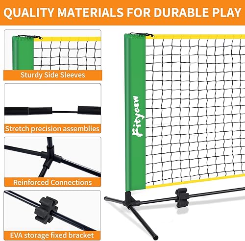 Miniatura 5 de Red de pickleball pequeña de 6 pies para exteriores, red de práctica para interiores y exteriores, equipo de ayuda para entrenamiento
