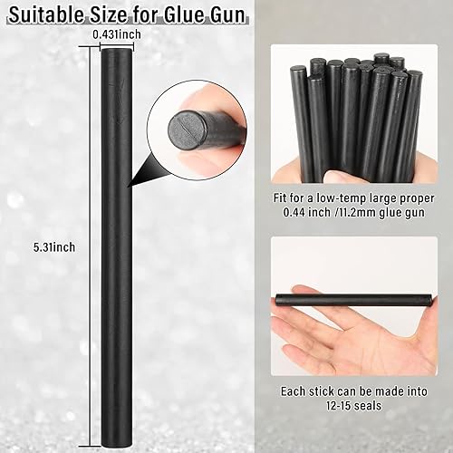 Vista 23 de Paxcoo 20 varillas de cera de sellado, palos de sellado de cera, pistola de pegamento para invitaciones de boda, cartas, sobres, tarjetas y Blanco