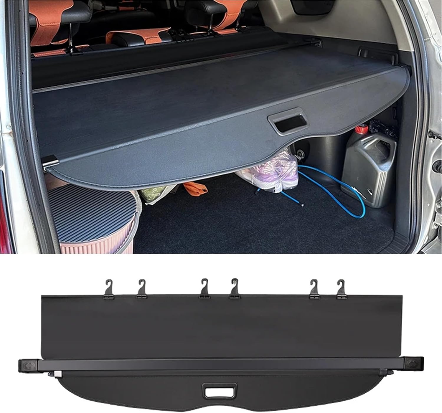 for Toyota Rav4 2006-2012 Retractable Trunk Cargo Cover Parcel Rack Anti-Peeping Shield Privacy Auto Interior Accessories(Canvas)
