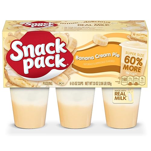 Snack Pack Super Size Banana Cream Pie Flavored Pudding Cups,