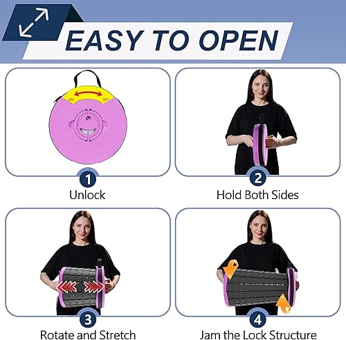 Miniatura 7 de ALEVMOOM Taburete telescópico con cojín, taburete telescópico de viaje, portátil y ligero, taburete simple, plegable, taburete de campamento,