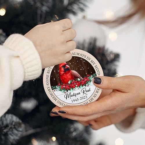 Vista 112 de Adornos de Navidad, adorno de árbol de Navidad de camión rojo, adorno de Navidad personalizado de camión rojo, adorno de Navidad de Feliz Navidad