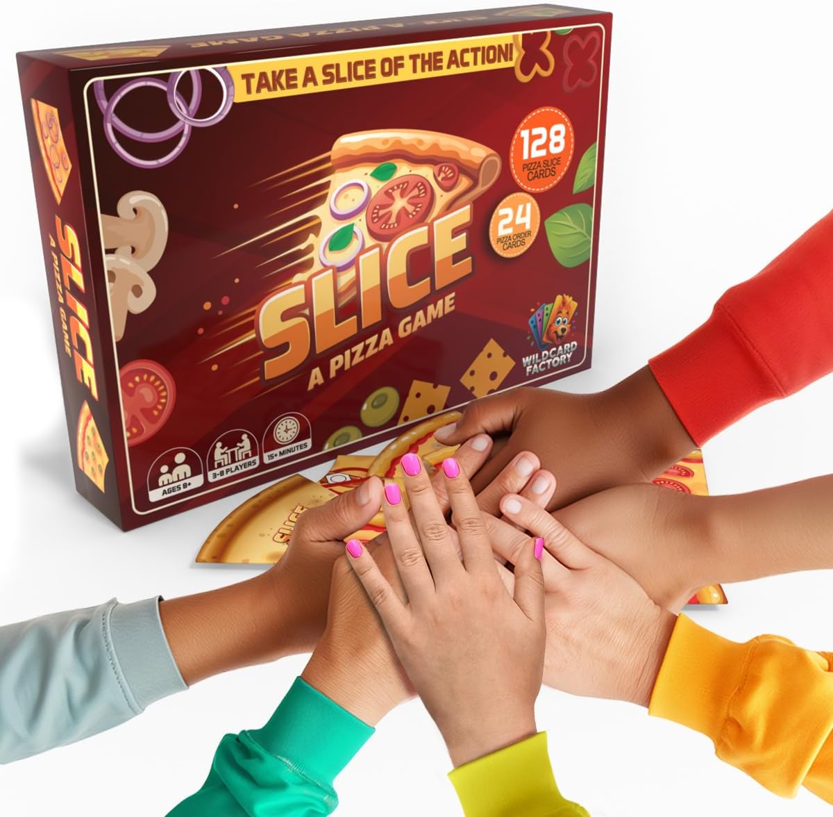 Slice - A Fast-Paced Pizza Card Slapping Game for Family Game Night | Easy to Learn | 15 Minute Rounds | Kids, Teens & Adults 3–8 Players Ages 8+