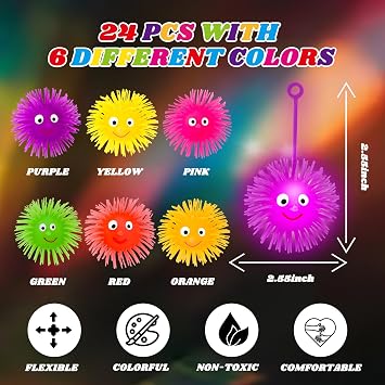 24 PCS Light Up Balls Party Favors for Kids 4-8 8-12 Goodie Bags Stuffers