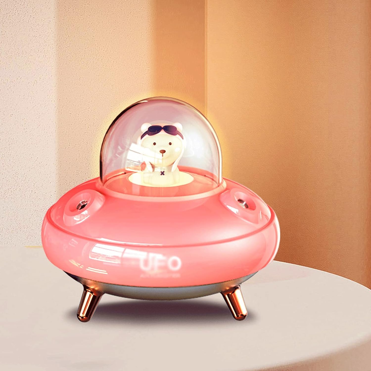 Portable Mini Mist Humidifier – 400ml Dual Spray Humidifier USB Spray Night Light Mute Bedroom Household Mini Cute Pet Water Replenishment Instrument for Home Bedroom Office and Travel