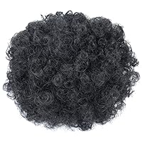 Vista 6 de Extensión de cola de caballo afro con cordón, corta sintética afro rizada para cabello natural, clip de cabello rizado con cordón, moño