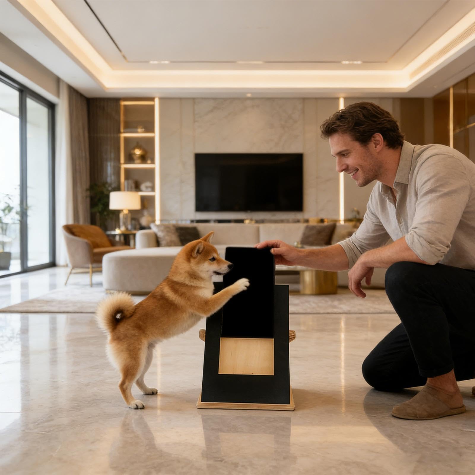 Tabla de Uñas para Perros con Dispensador de Premios Tablero Interactivo de | Superficie para Limar las Uñas de tu Perro para Playa, Parque, Jardín, Hogar, In