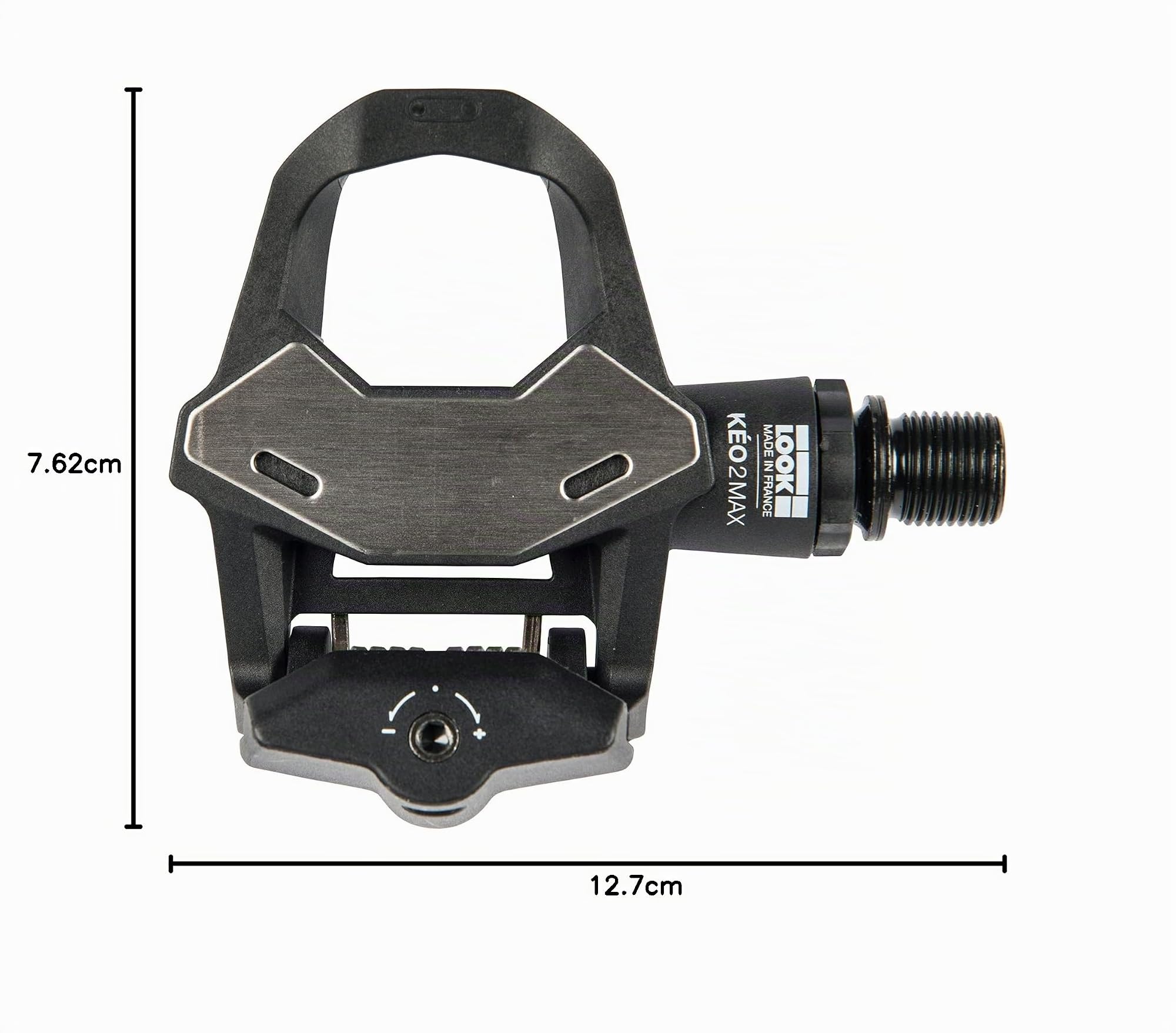 LOOK Cycle - Pedales de Bicicleta KEO 2 MAX XXX - Gran Superficie de Contacto 500mm² - Transferencia Total de Potencia - Pedales UltraLigeros, Cuerpo XXXX - Tensión Ajustable