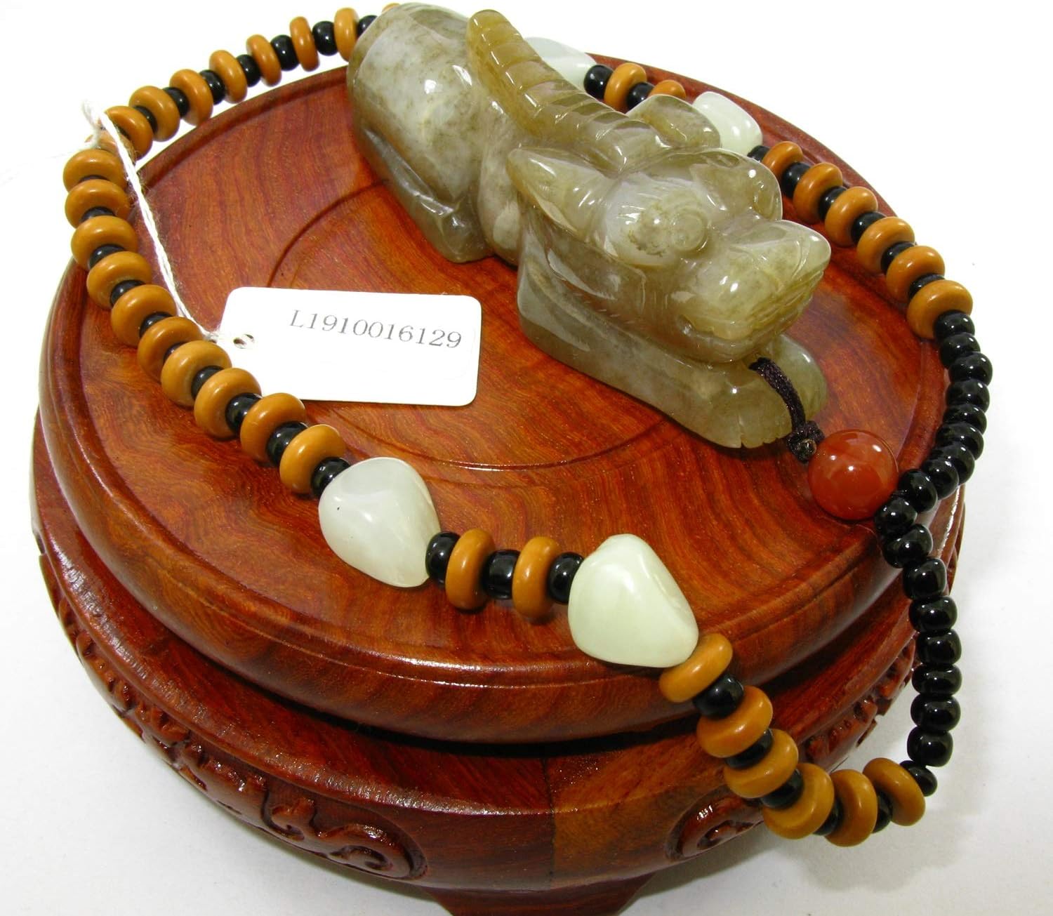 2.8" China Certified Nature Hetian Nephrite Sugar Jade Fortune Pixiu Hand Carved Pendant 6129