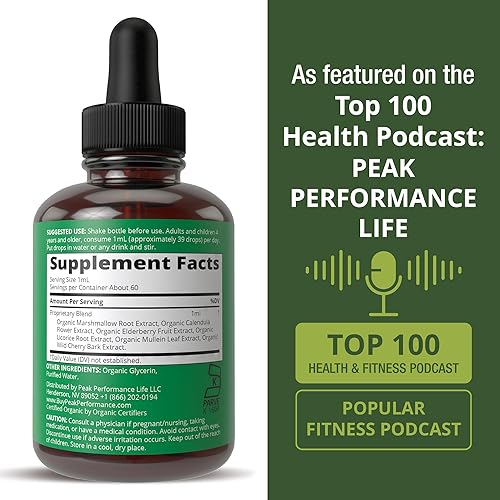 Miniatura 6 de USDA Organic Pulmon Detox para fumadores y no fumadores con 6 ingredientes principales. Hoja de gordolobo, raíz de malvavisco, caléndula. Limpieza