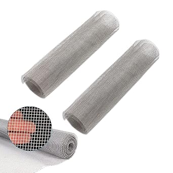 2Pack 25 Mesh 304 Stainless Steel Woven Wire Mesh, Never Rust, Hard and Heat Resisting Wire Mesh, Fine Screen Mesh for Many Projects, 47.2x11.8in