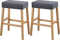 Vista 22 de YISUN Fundas de taburete rectangulares, paquete de 2 fundas elásticas impermeables para asiento de silla de montar, taburetes de bar, sillas de bar