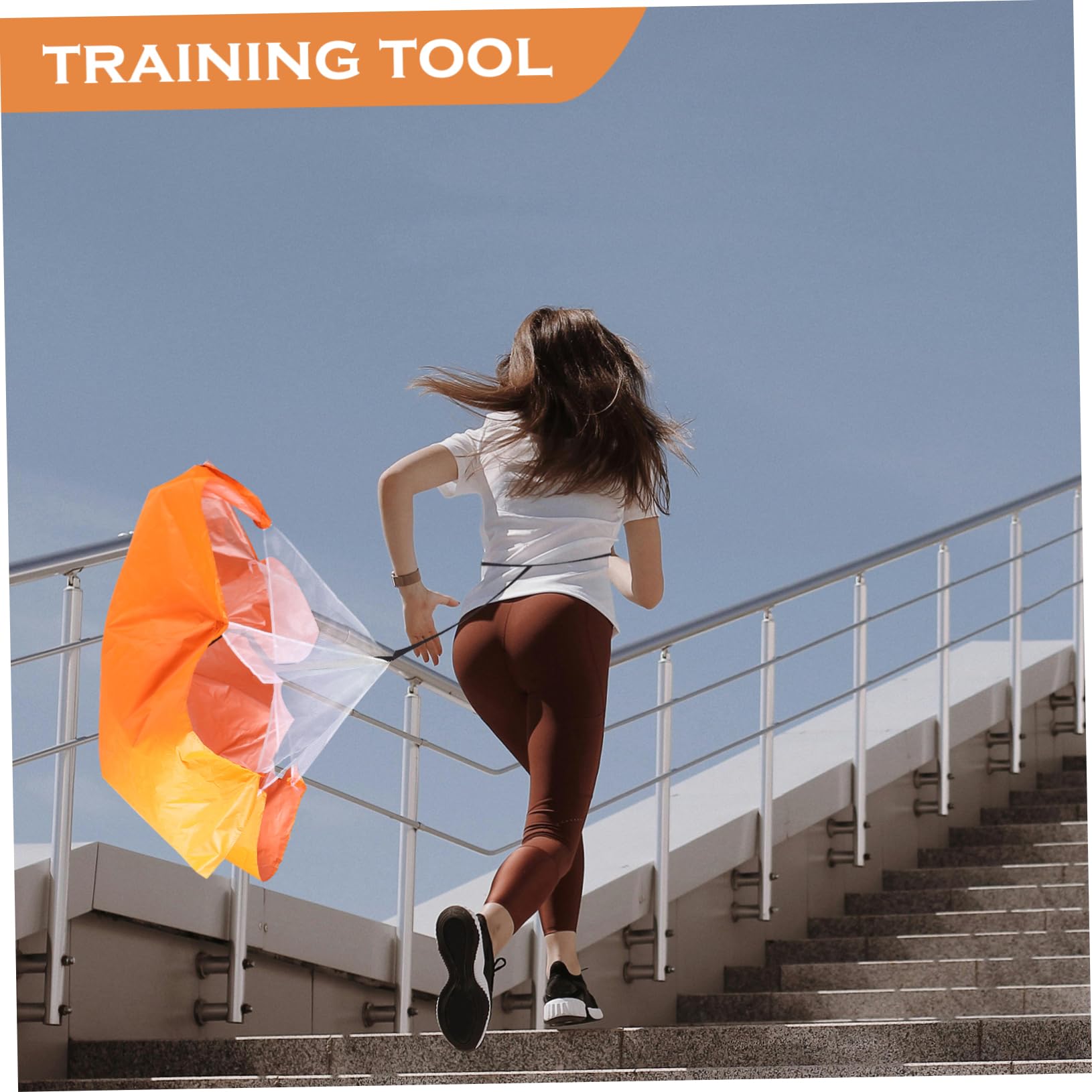 Toddmomy Paraguas De Entrenamiento De Velocidad Paracaídas para Entrenamiento De Velocidad Equipo De Funcionamiento Entrenador De Resistencia Orange Tela Oxford 210d