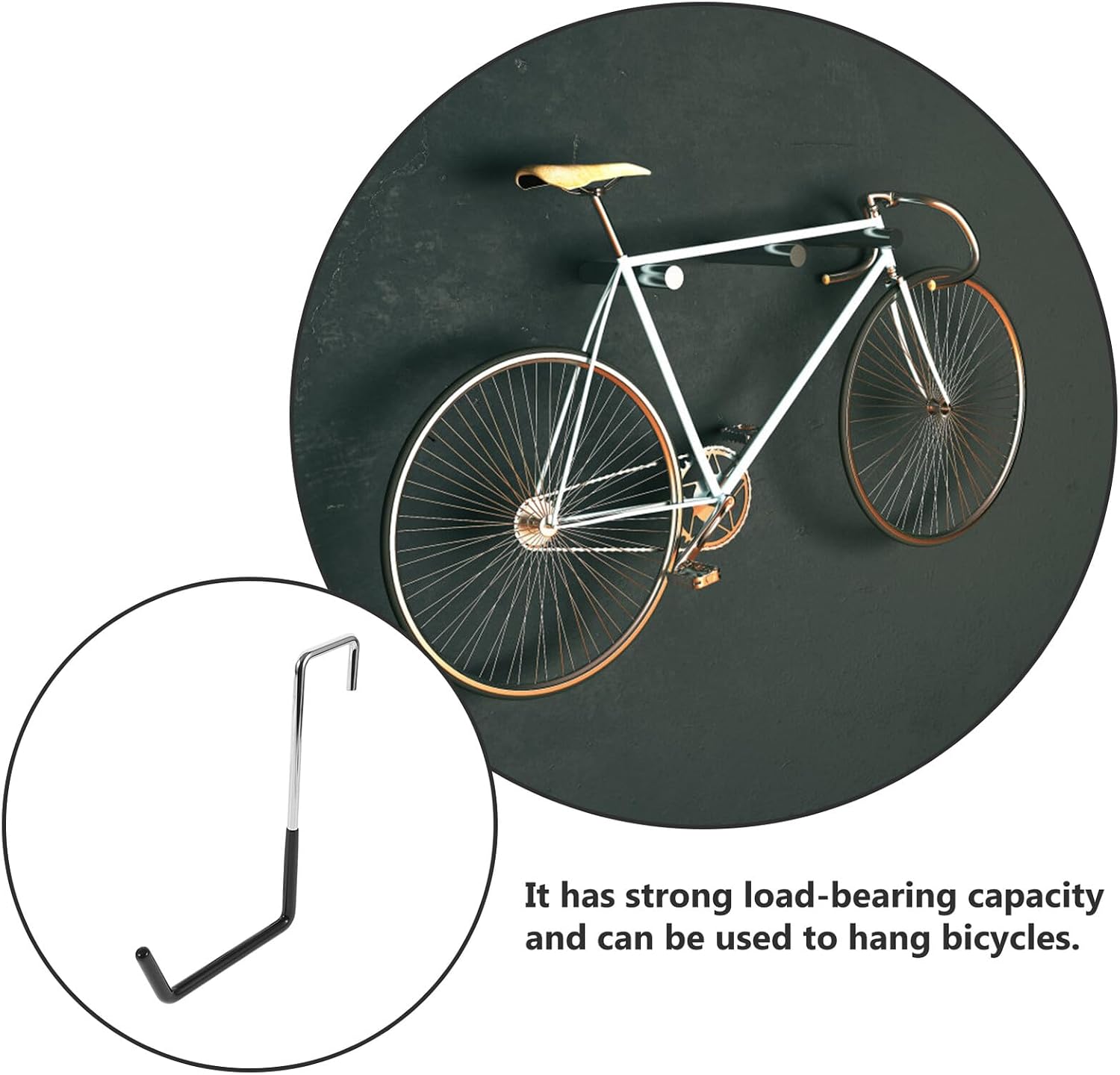Hemobllo 6pcs Heavy Duty Wall-Mounted Storage Hanging Hooks for Garage and Yard Tools, Utility Wall Mount Storage Hooks for Bikes, Garden Tool Racks, No-Nail Installation Attachments