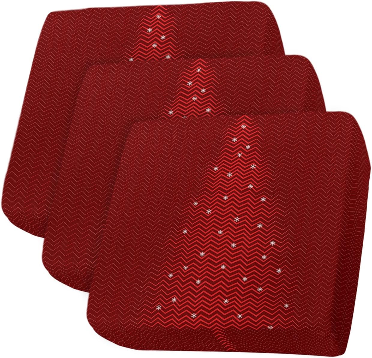 Christmas Sofa Couch Cushion Covers Washable, Modern Minimalist Xmas Tree Red
