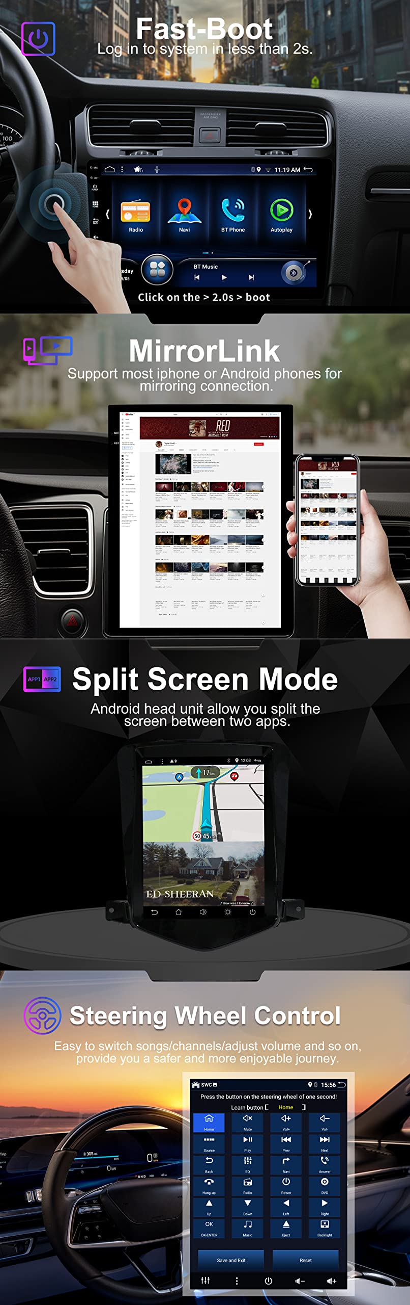 radio samochodowe z systemem Android 12 pasuje do Chevrolet Cruze (2006-2015) - wbudowany Carplay/Android Auto/DSP - aparat gratis - 4G + 64G - 9,7 cala 2 DIN - obsługuje DAB SWC 4G WiFi BT