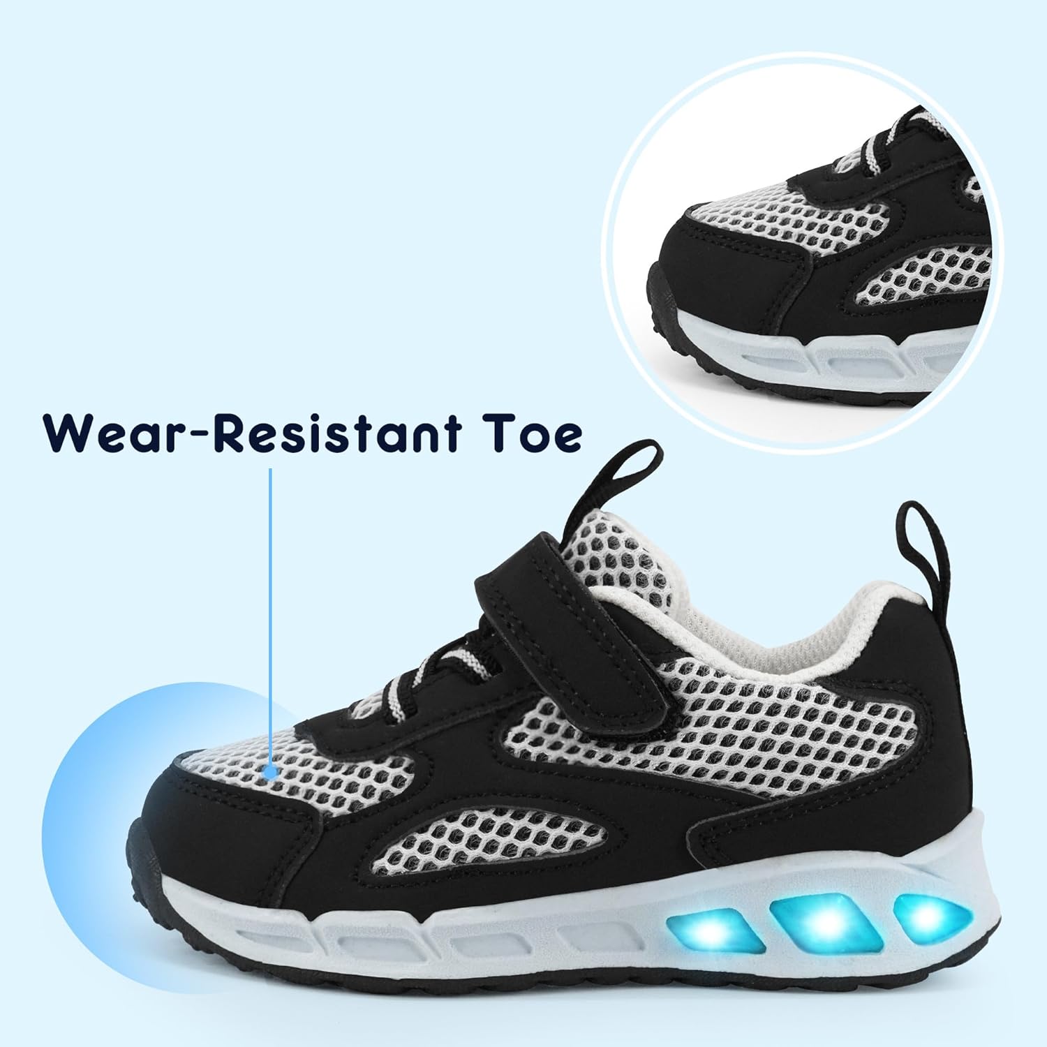 Floranate Light Up Toddler Boys Girls Shoes LED Flashing Lightweight Tennis Walking Sneakers for Toddler and Little Kid - Image 7