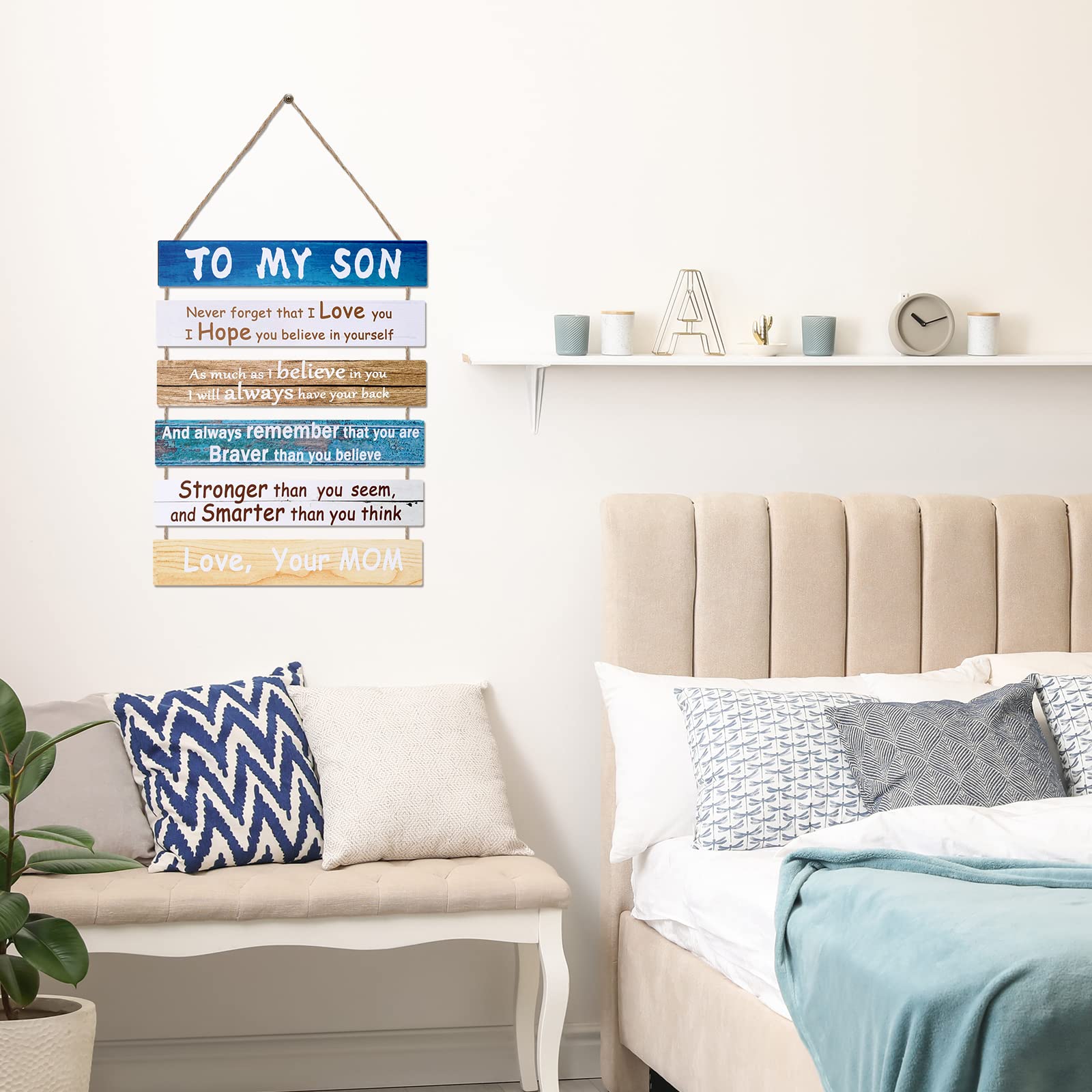 Regalo para mi hijo de mamá, decoración de habitación de niños, decoración de dormitorio para niñas, decoración de habitación de bebé, decoración de pared de baño de madera, regalos de arte 5