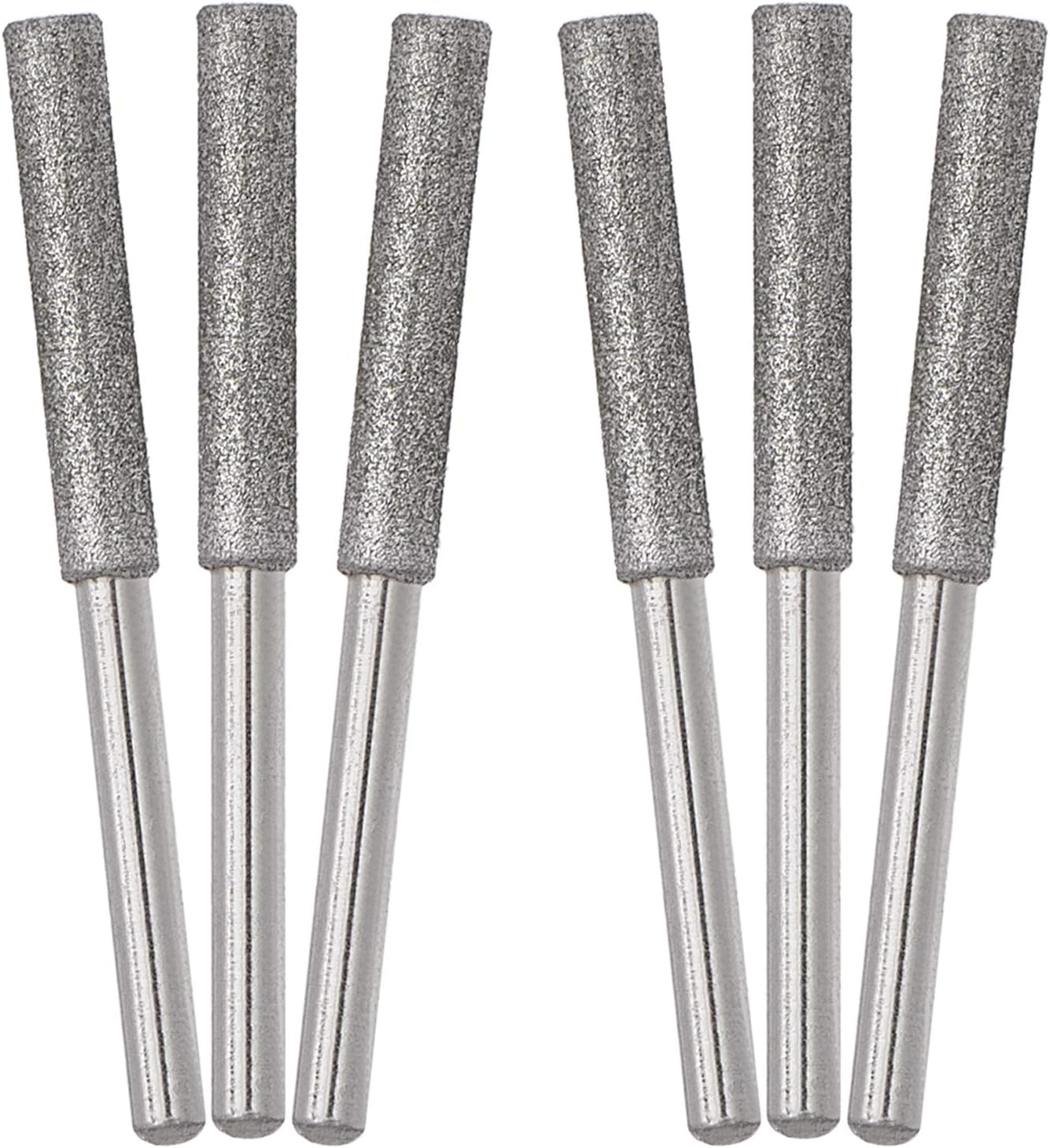OIIKI 6 Pack Burr Grinding Stone File, Chainsaw Sharpener 5/32 Inch (Silver) Patio