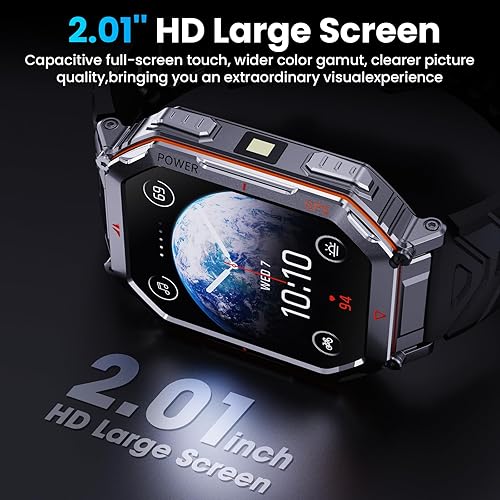 Miniatura 6 de Reloj inteligente militar GPS para hombre, asistente de voz GPT, reloj inteligente con linterna LED, pantalla HD de 2.01 pulgadas, llamada