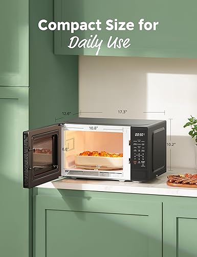 Miniatura 4 de COMFEE CMO-C20M1WB - Horno microondas para encimera, microondas pequeño de 0.7 pies cúbicos con 11 niveles de potencia, función de reinicio del