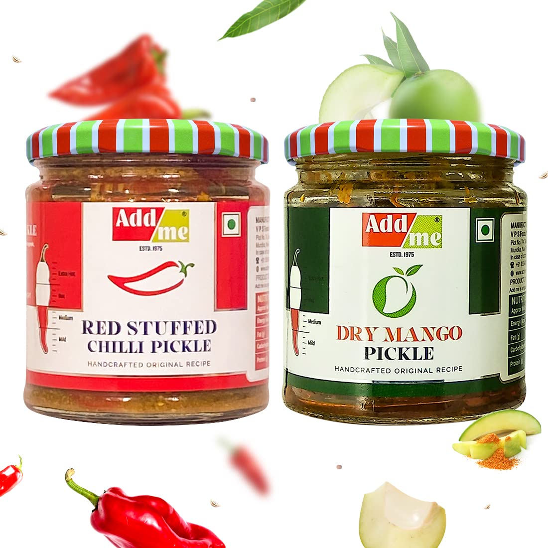 Add me Homemade Dry Mango Pickle 150gm + Red Stuffed Pickle bharwa lal mirch 200gm Glass Pack (B09RV61KXS) Amazon Price History, Amazon Price Tracker