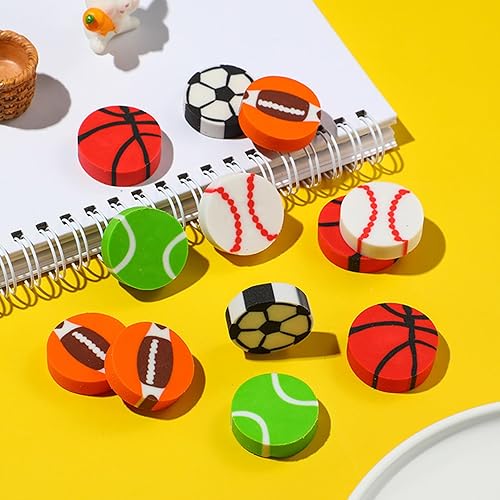 Miniatura 4 de ZAKVOOR 70 Pcs Large Sport Ball Erasers for Kids, Back to School Pencil Erasers Bulk for Party Favor, Gift Filling, Home School Work Reward