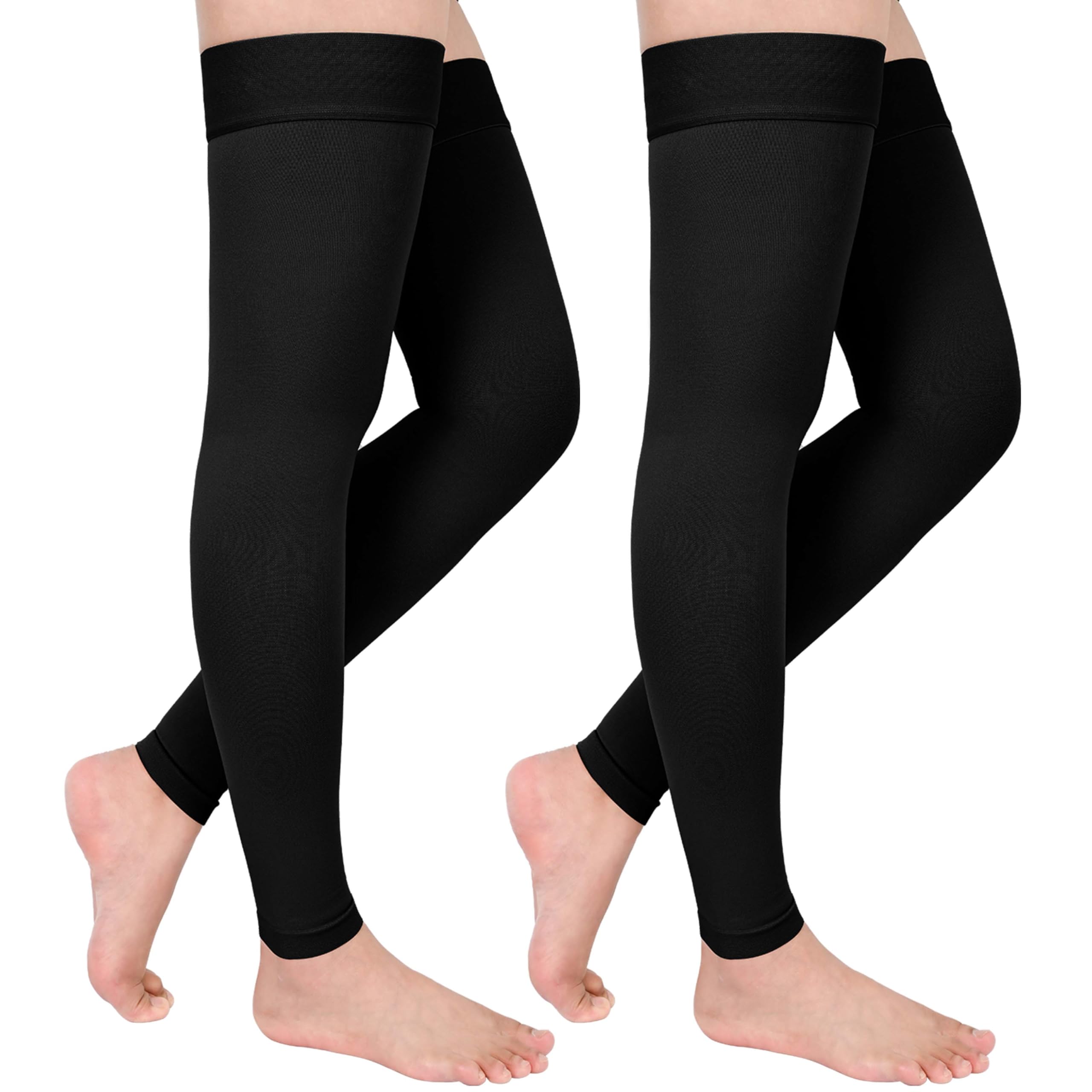 GODORIO 2Pairs 20-30mmHg Thigh High Compression Stockings, Thigh High Compression Socks for Women, Medical Compression Stockings for Varicose Veins,