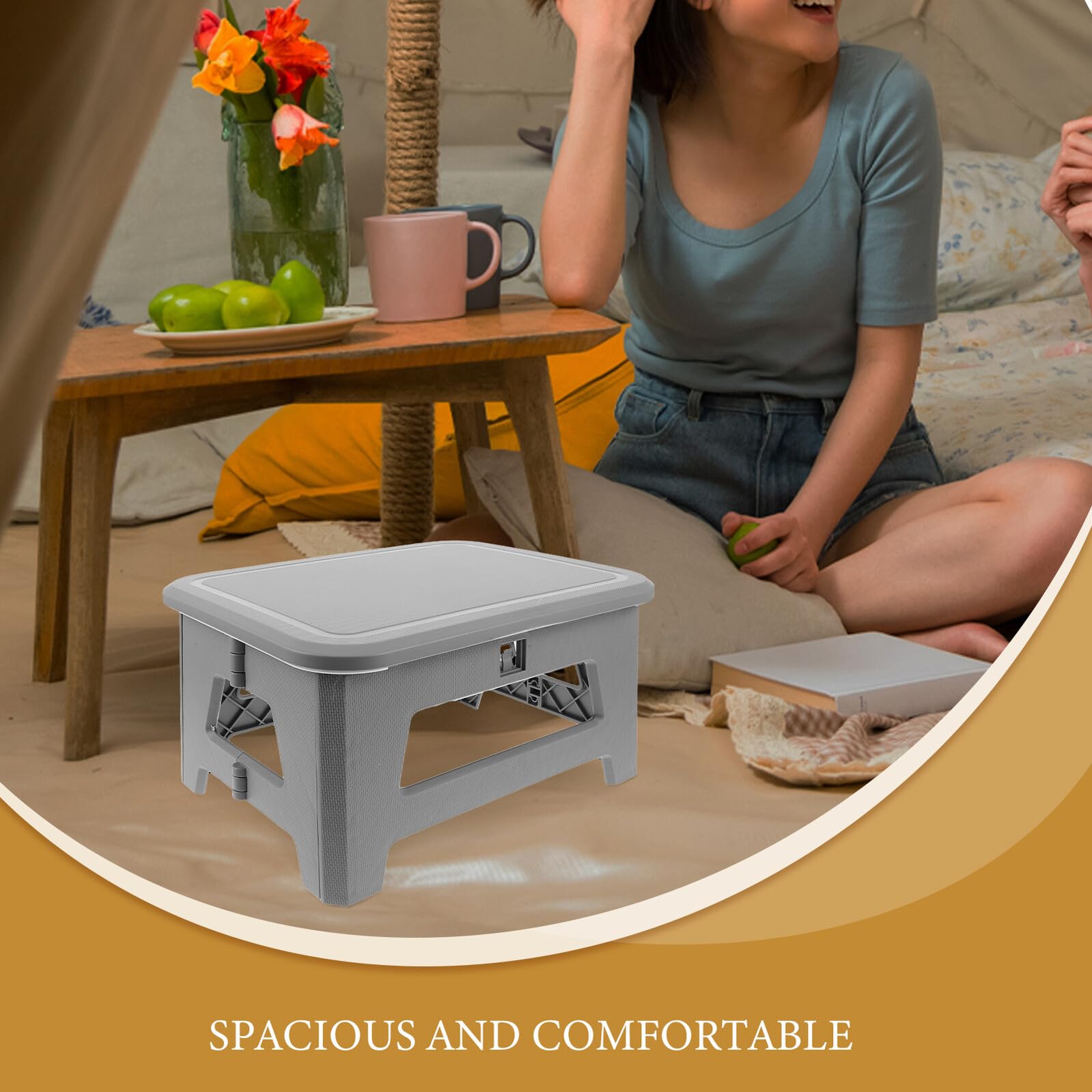 Didiseaon Inodoro Portátil Plegable para Adultos Asiento Compacto Gris Pequeño Orinal para Camping y Baño de Emergencia Adecuado para Viajes por Carretera y Actividades al Aire Libre