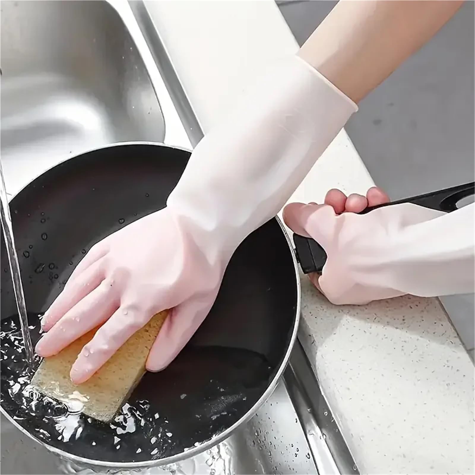 Guantes Limpieza Guantes de limpieza (3 pares), resistentes al agua, antideslizantes, for cocina y lavavajillas