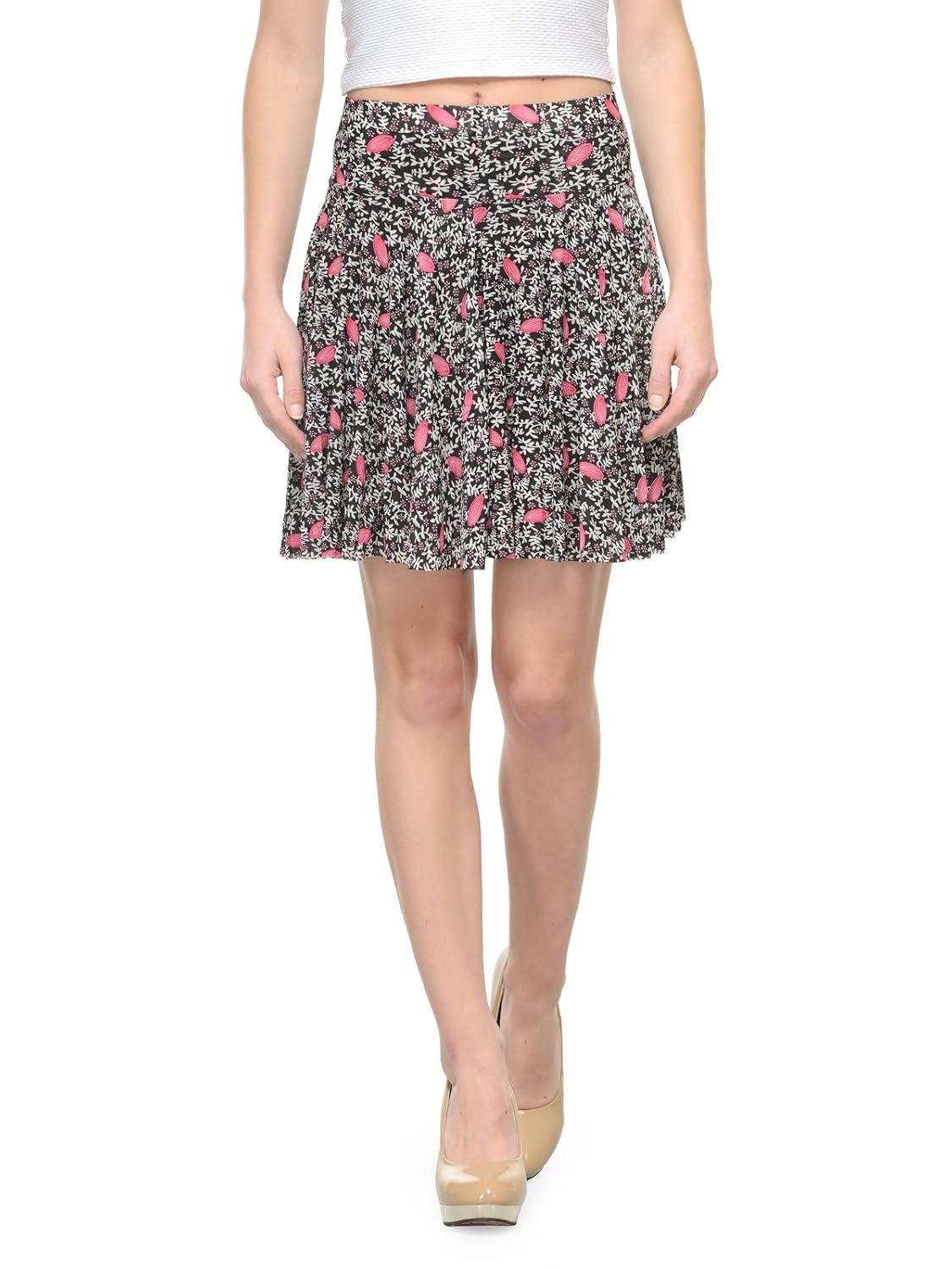 Buy CAMEY Women Printed Skirt with Divider Short (Large) Multicolour at