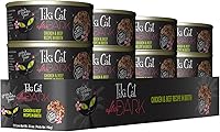 Vista 2 de TIKI PETS Cat After Dark - Alimento húmedo sin granos, bajo en carbohidratos con carne triturada real para gatos y gatitos, 2.8 onzas, 12