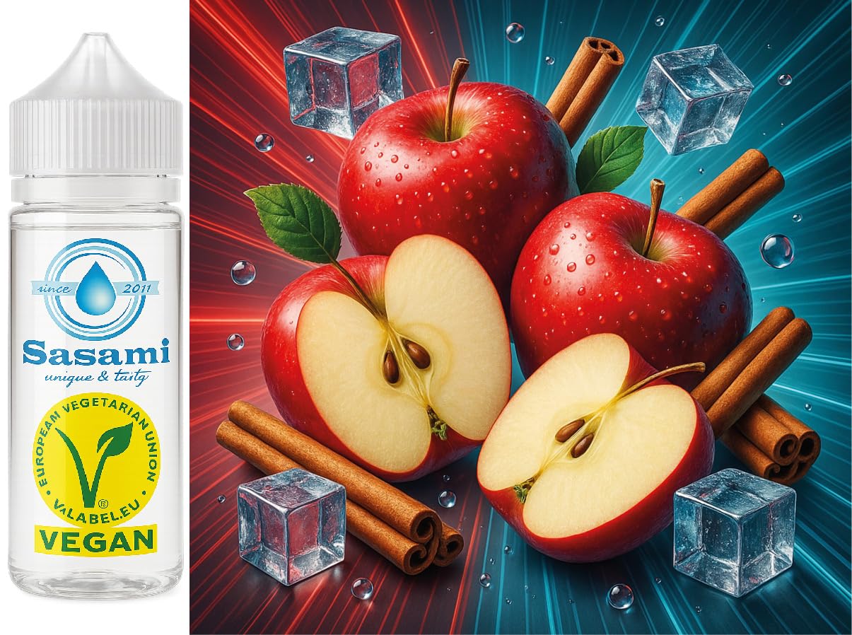 Winter Apple Ice – jabłko cynamon Ice aromat koncentrat – Wegański – Sasami – 100ml