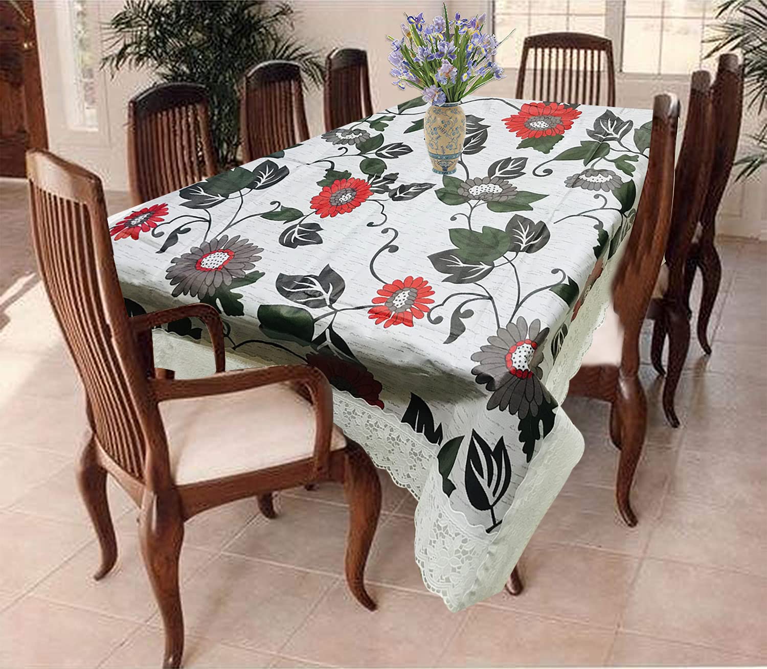 Homerz Premium Dining Table Cover for 6 to 8 Seater, 60 x 90 inch Size, Waterproof and Dustproof (Alexa, 60x90 inch- 6-8 Seater)