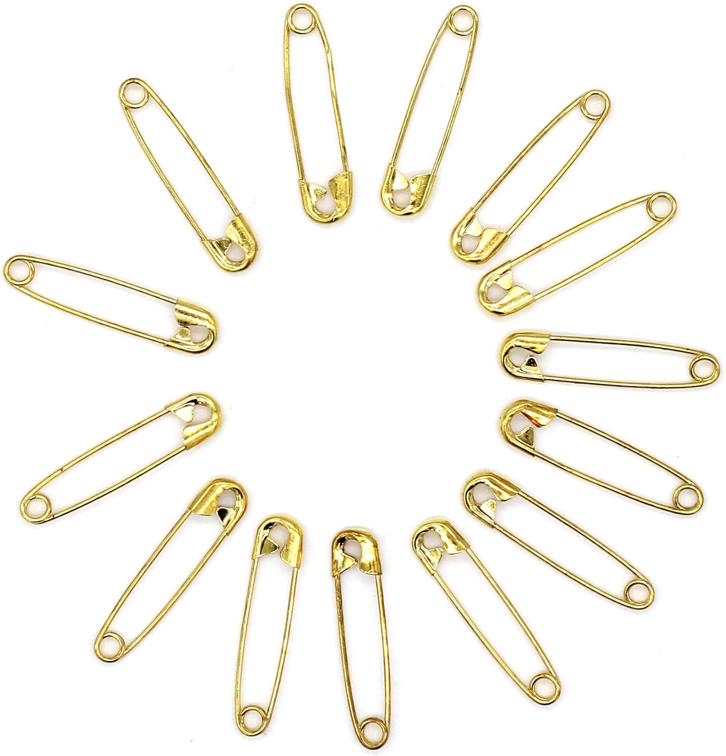 7/8" #0 Safety Pins ~ Gold ~ 1 Box (1,440 Pins)
