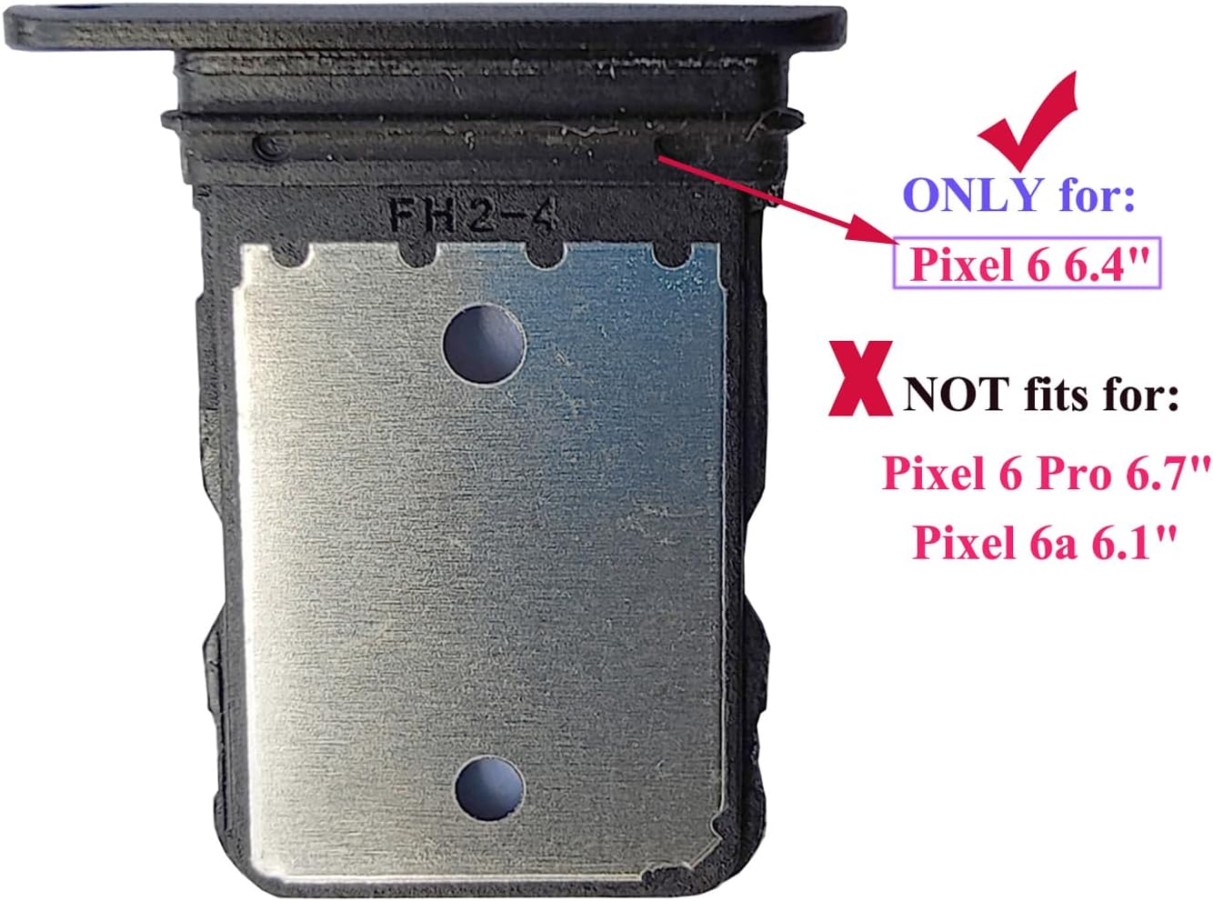 ubrokeifixit for Google Pixel 6 GB7N6 Sim Card Tray Slot Holder Replacement for Google Pixel 6 G9S9B16 GB7N6 2021 6.4",w/Eject Pin (Pixel 6 6.4"-Black)