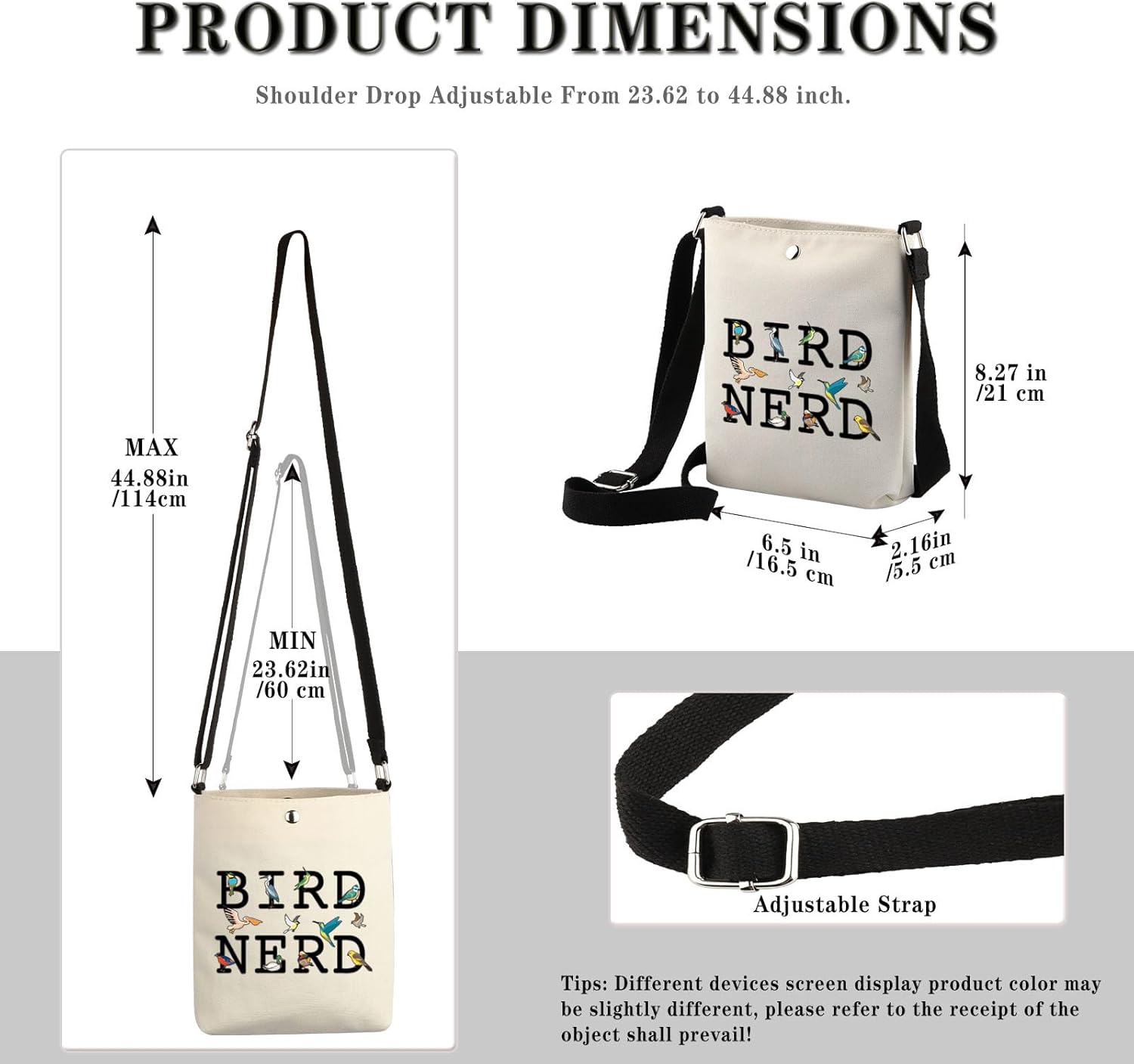 GJTIM Ornithologist Gift Bird Nerd Bird Watching Zipper Makeup Bag for Bird Lovers (Bird Nerd CB) - Image 2