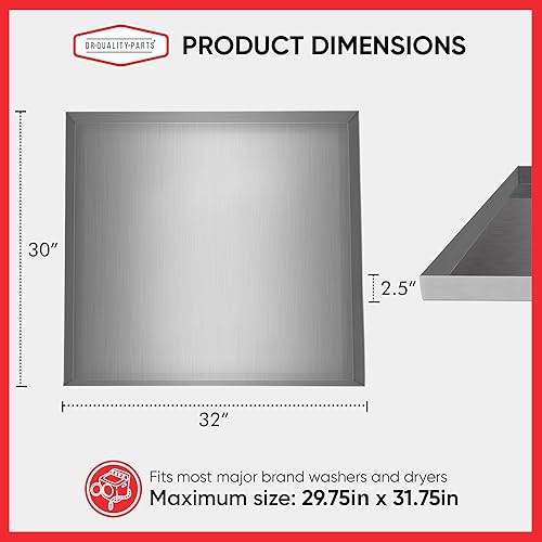 Miniatura 4 de Bandeja de drenaje de lavadora de alta resistencia de 32" x 30" 2.5", bandeja de goteo de acero galvanizado