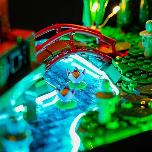 Miniatura 7 de Kit de iluminación LED para Lego Icons Tranquil Garden 10315, luz LED compatible con modelos de bloques de construcción Lego 10315 (versión de
