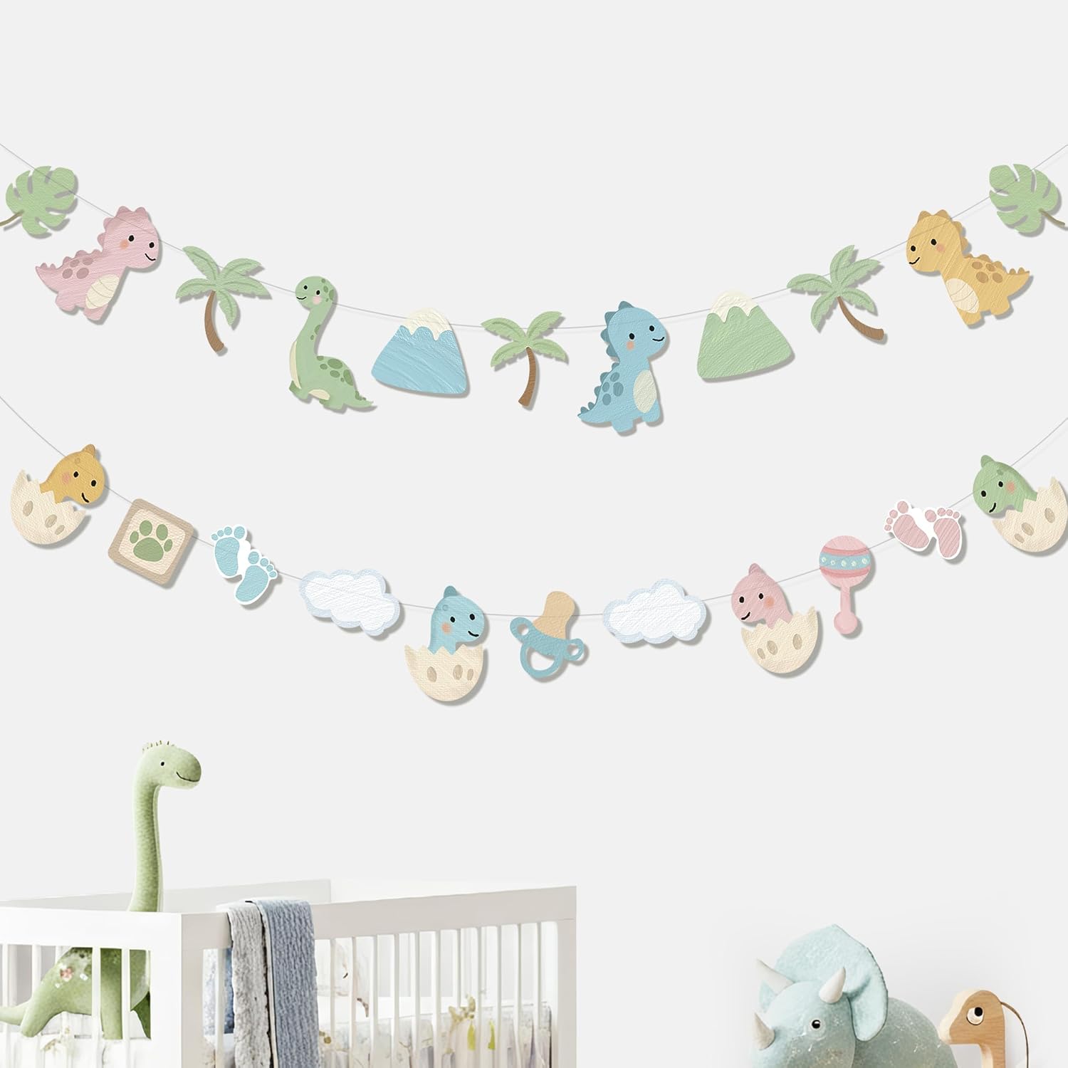 Cheerland Dinosaur Baby Shower Decorations Cute Dino Garland Its Hatching Soon Hanging Banner Jungle Roar Theme Nursery Decor for Birthday Jurassic Gender Reveal Classroom Kindergarten Party Supplies