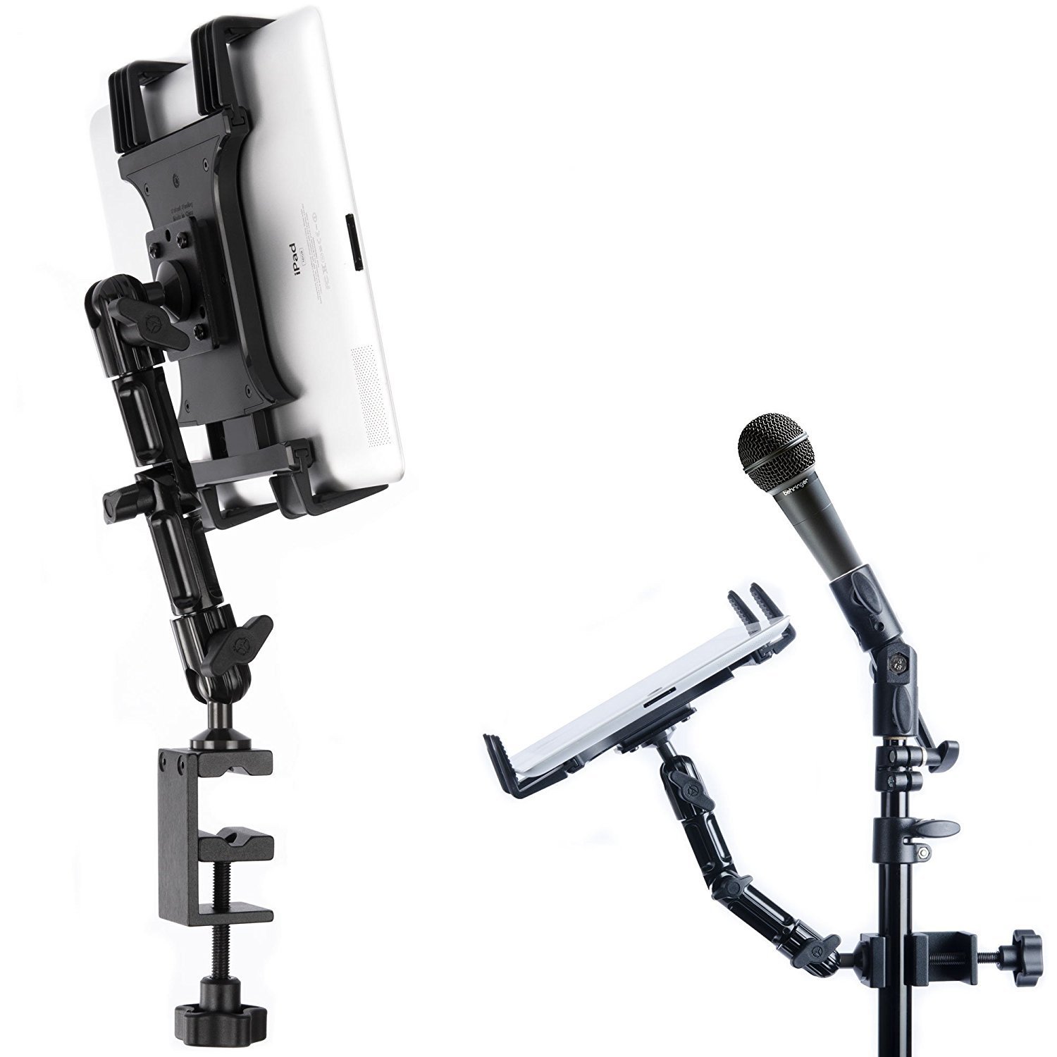 Tackform Tablet Mount for Microphone Stand - Professional Grade Holder - Compatible with iPad Galaxy Tab and More