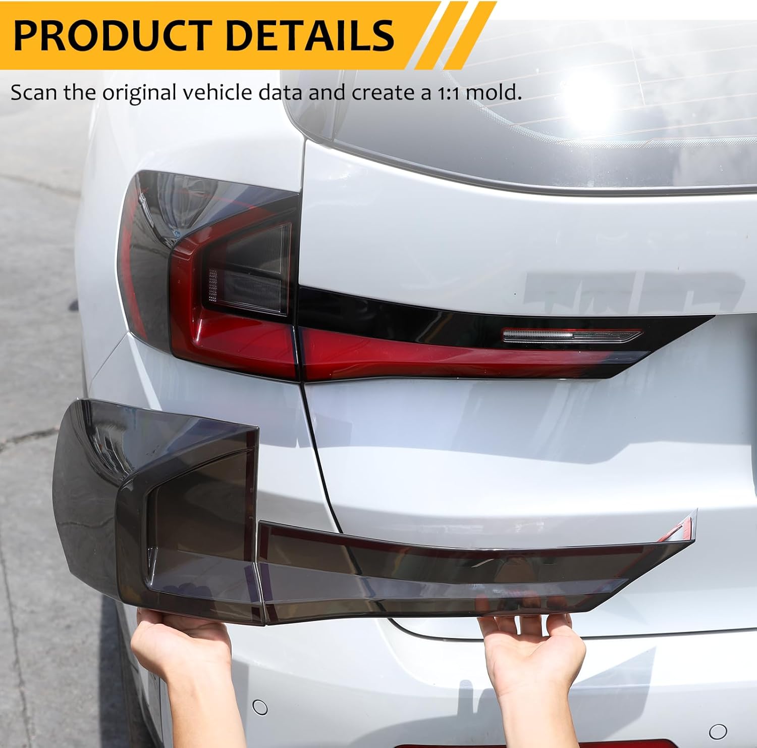 ABS Car Smoked Tail Light Covers Compatible with BMW X1 U11 2023 2024 Rear Lamp Light Shell Shade Tail Light Cover Protection Cover Accessories (for 2023-2025)