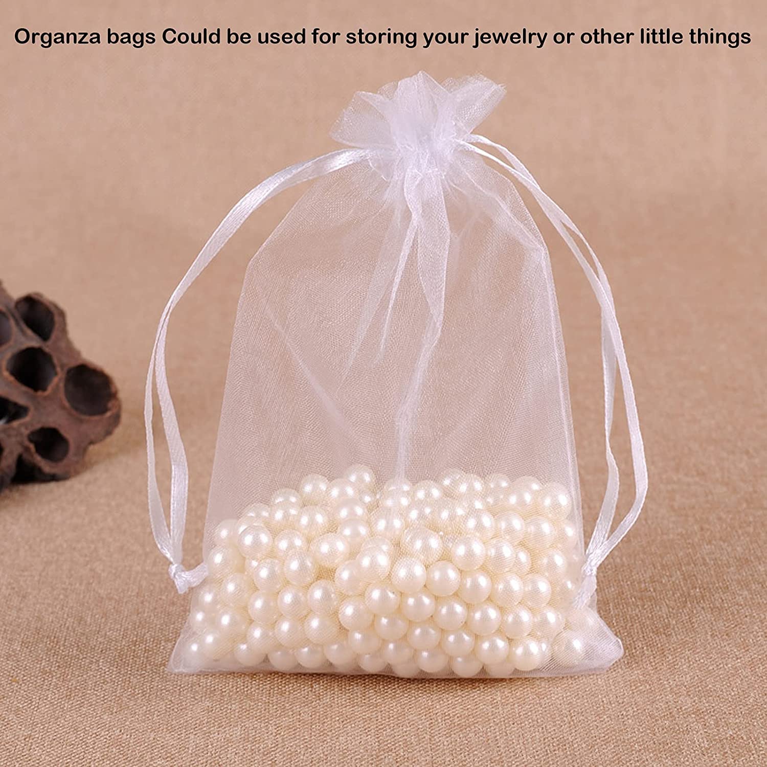 20 Stück Organza Beutel Mit Kordelzug | Transparente Geschenktüten | Für Schmuck & Party | 15x20 Cm | Bunt & Weiß