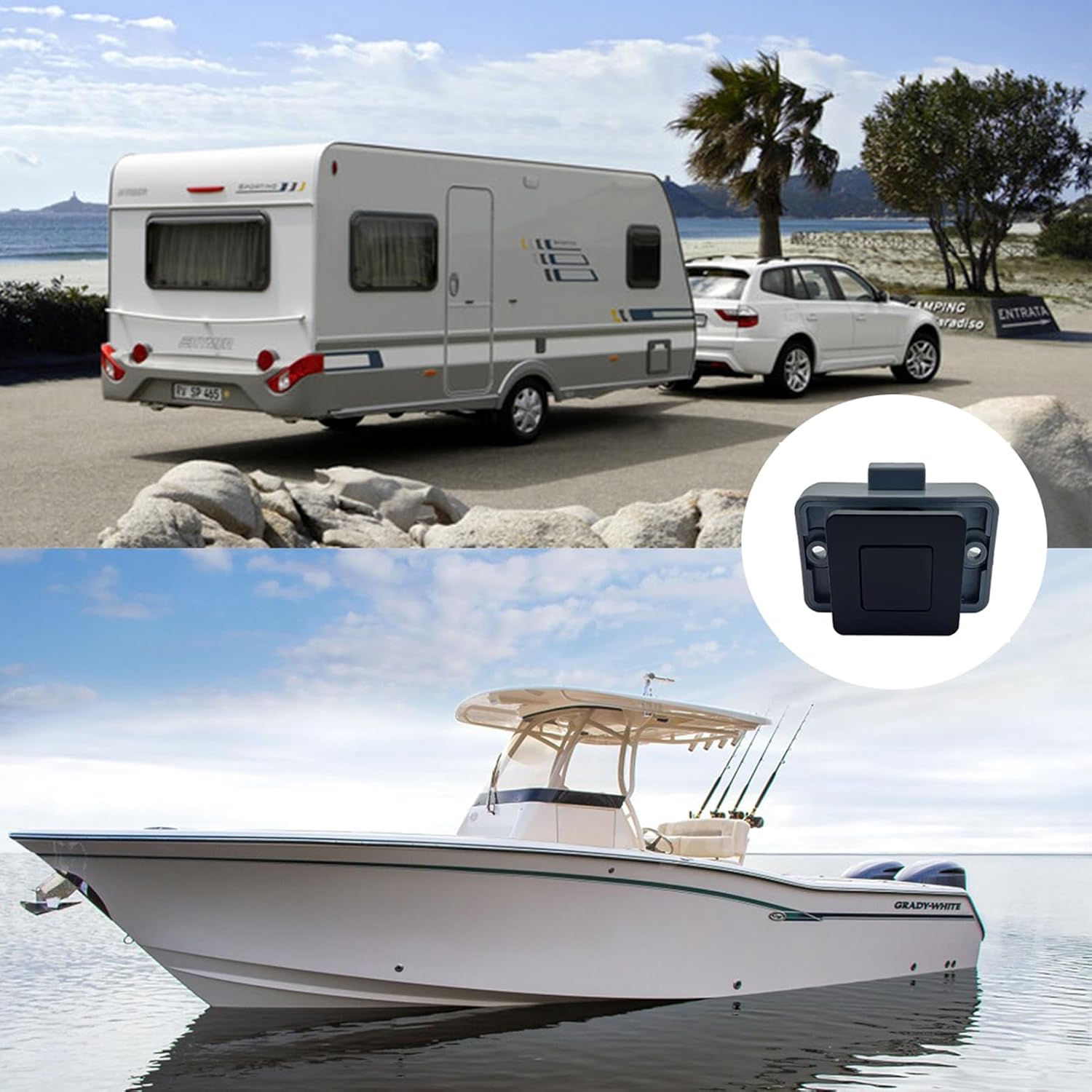 10 Packs Black Square Cupboard Push Button Lock, Zinc Alloy Metal Drawer Knobs Door Cabinet Latch for Boats Yachts Motorhome Caravan RV Campers Marine