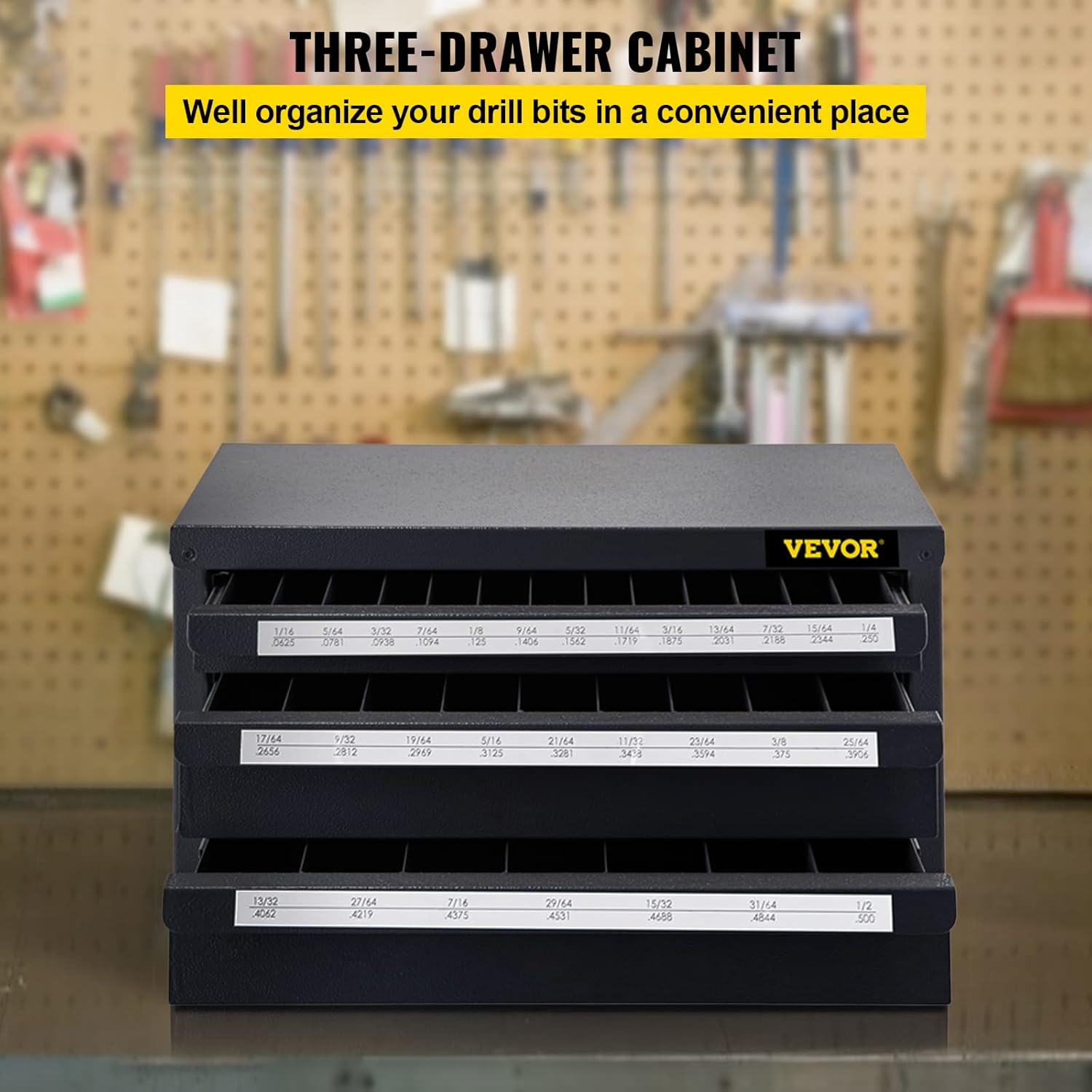 VEVOR Drill Bit Dispenser Cabinets, Three-Drawer and Five-Drawer Drill Bit Organizers