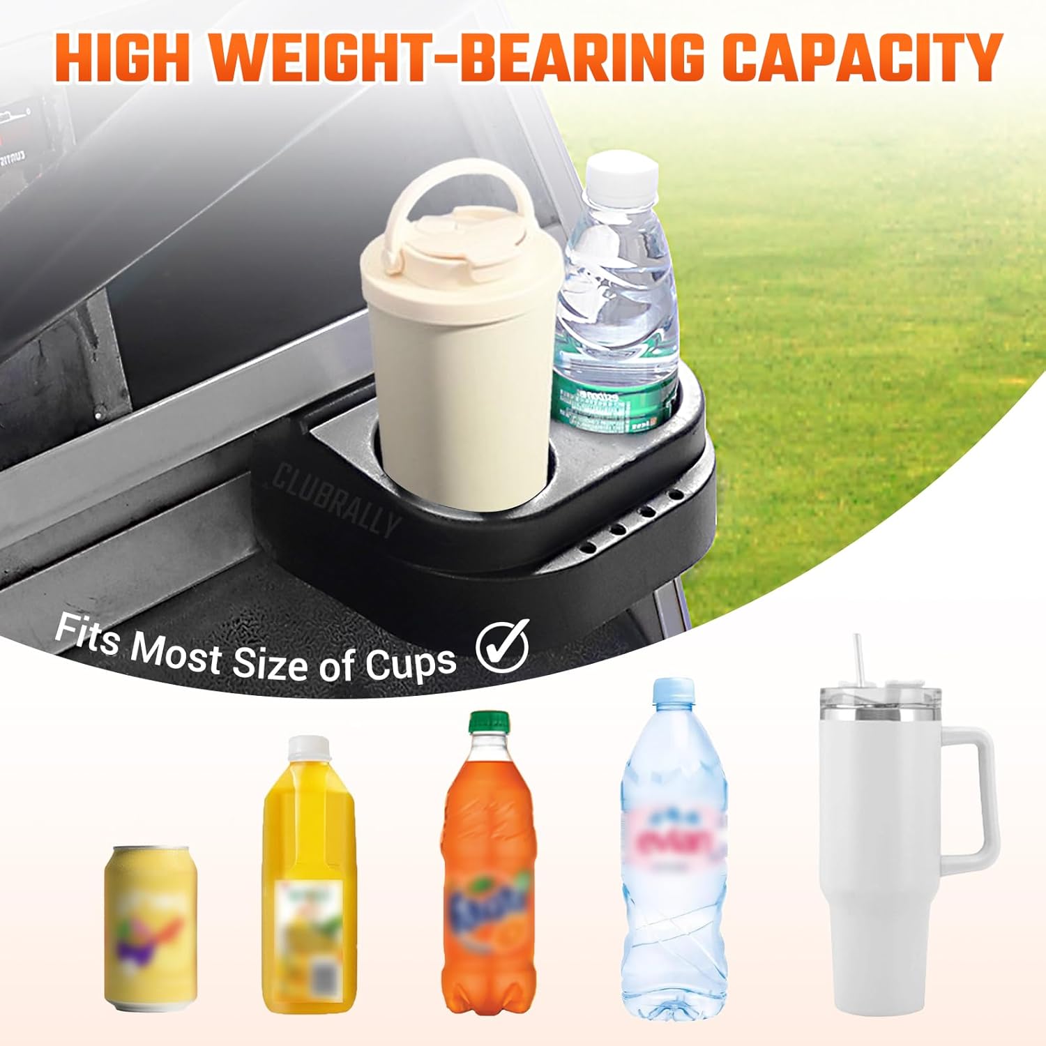 Club Car DS Dual Cup Holder Kit for 1993-Up Club Car DS Golf Carts, OEM#1016811, 101708301 (2 Pack)